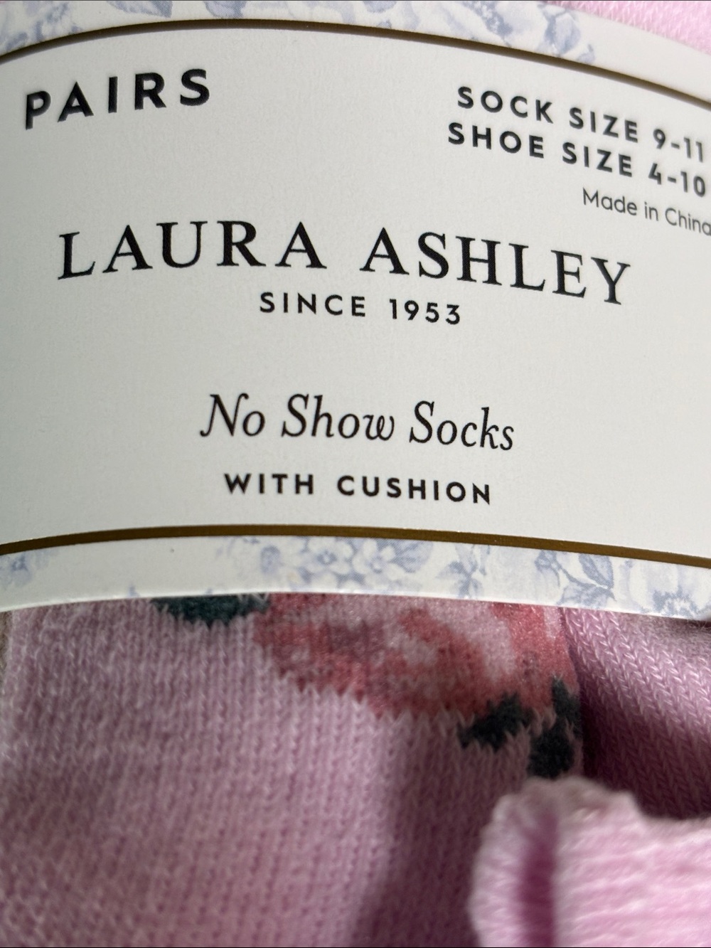 New Laura Ashley Socks Women’s 8 Pair White & Pink Floral No Show Casual Active - Picture 6 of 12